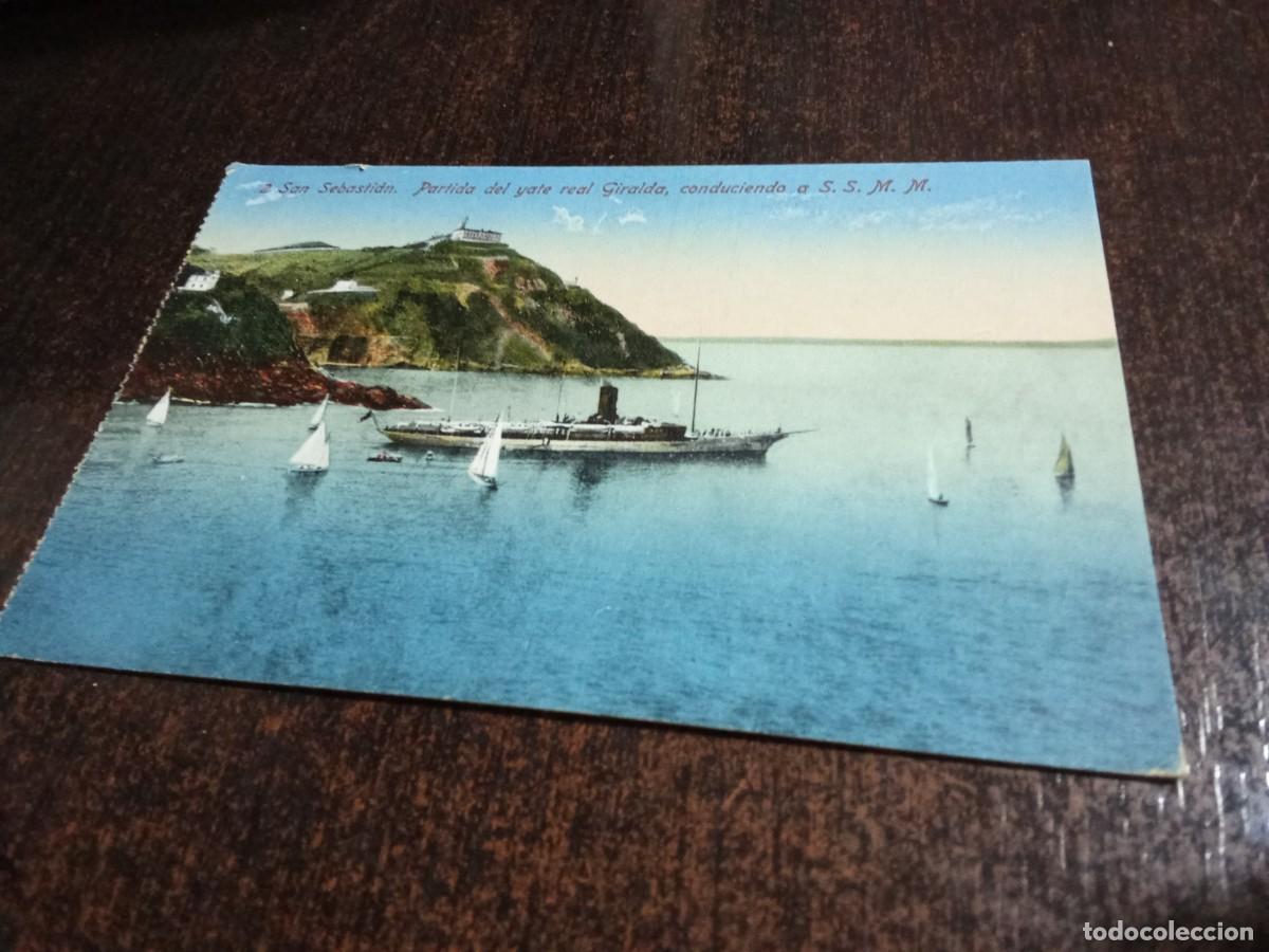 Postales: San Sebastian.Partida del Yate real Giralda.