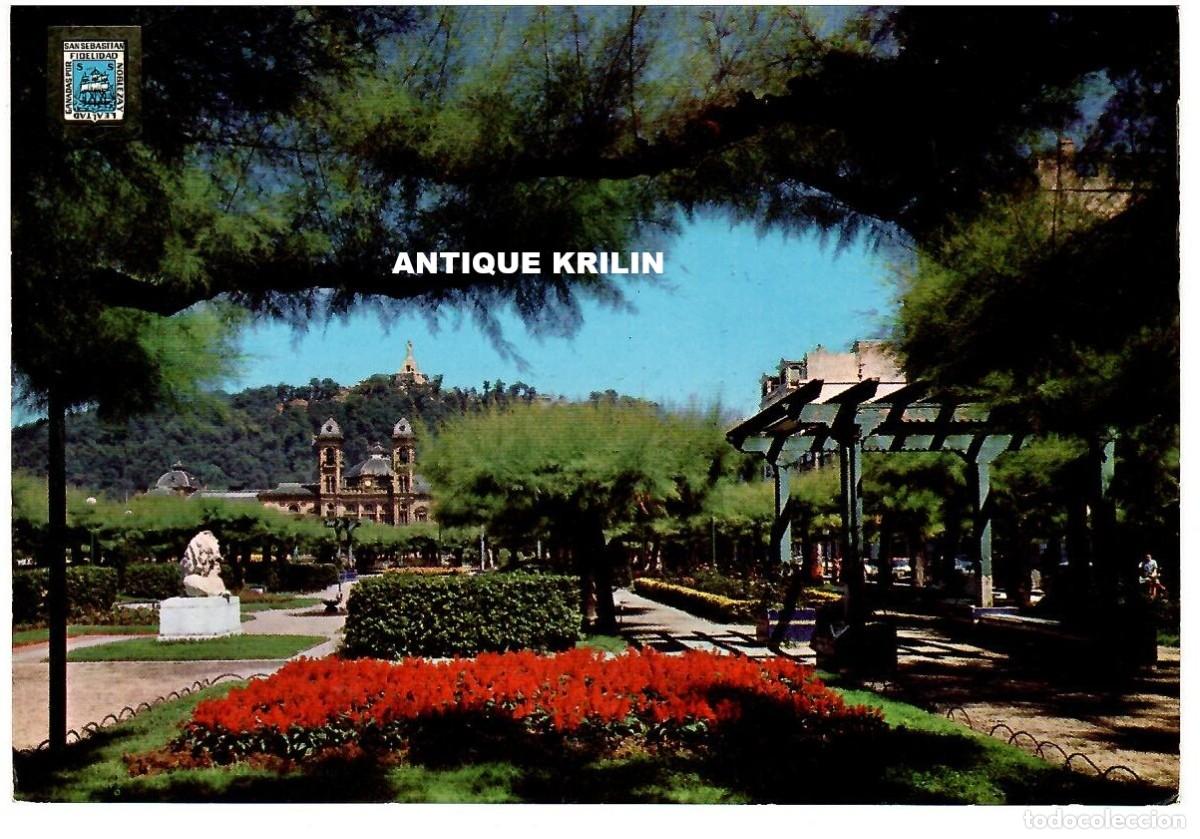 Postales: SAN SEBASTIAN N&ordm; 60 JARDINES ALDERDI-EDER / ESCUDO DE ORO / SIN FRANQUEAR