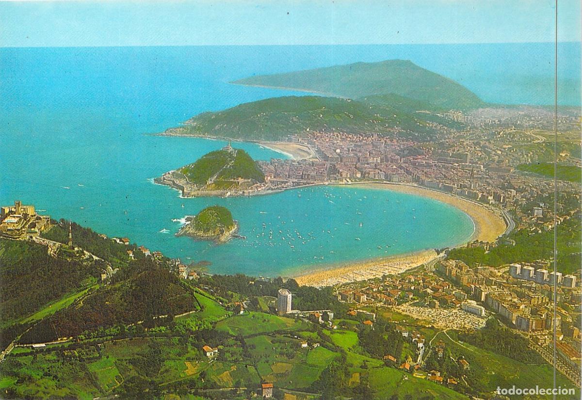 Postales: Postal de Vista A&eacute;rea de la Bah&iacute;a de la Concha, San Sebasti&aacute;n