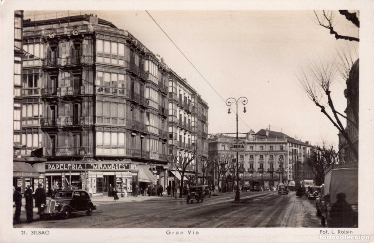 Postales: TARJETA POSTAL BILBAO GRAN VIA N&ordm; 21 FOT. L. ROISIN