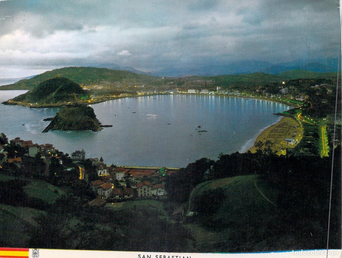 Postales: Postal de San Sebasti&aacute;n: Vista Nocturna desde el Monte Igueldo