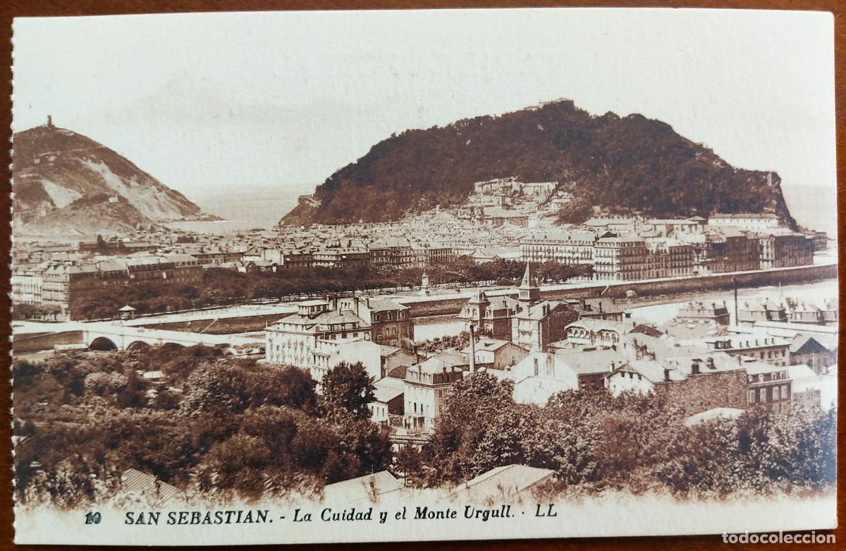 Postales: 10. SAN SEBASTI&Aacute;N. LA CIUDAD Y EL MONTE URGULL - L&Eacute;VY ET NEURDEIN R&Eacute;UNIS, PARISE