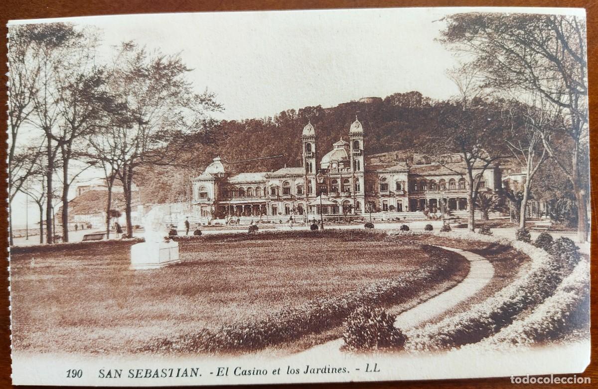 Postales: 190. SAN SEBASTI&Aacute;N. EL CASINO Y LOS JARDINES - L&Eacute;VY ET NEURDEIN R&Eacute;UNIS, PARISE