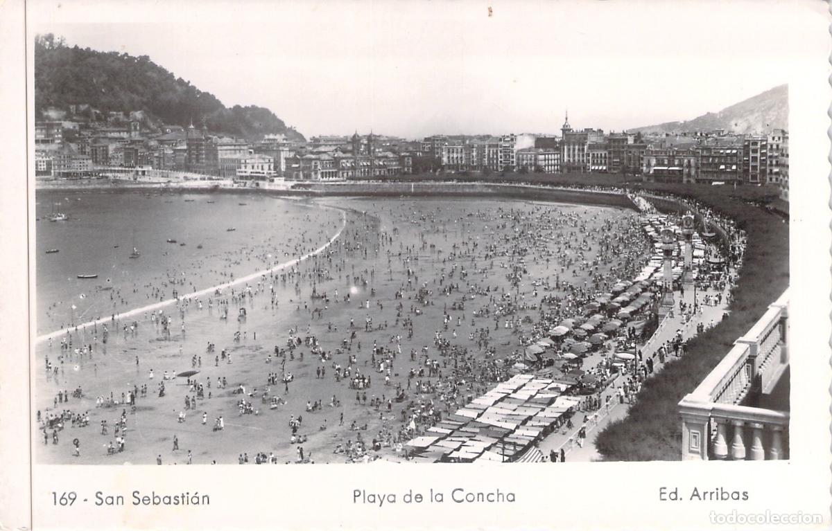 Postales: Postal de la Playa de la Concha en San Sebasti&aacute;n, Gipuzkoa