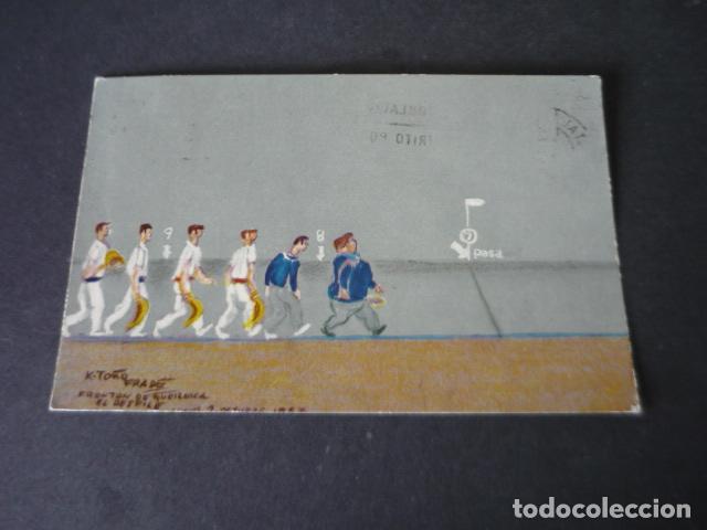 Postales: PELOTA VASCA PELOTARIS POSTAL ESCENAS DE UN PARTIDO DE CESTA PUNTA EL DESFILE