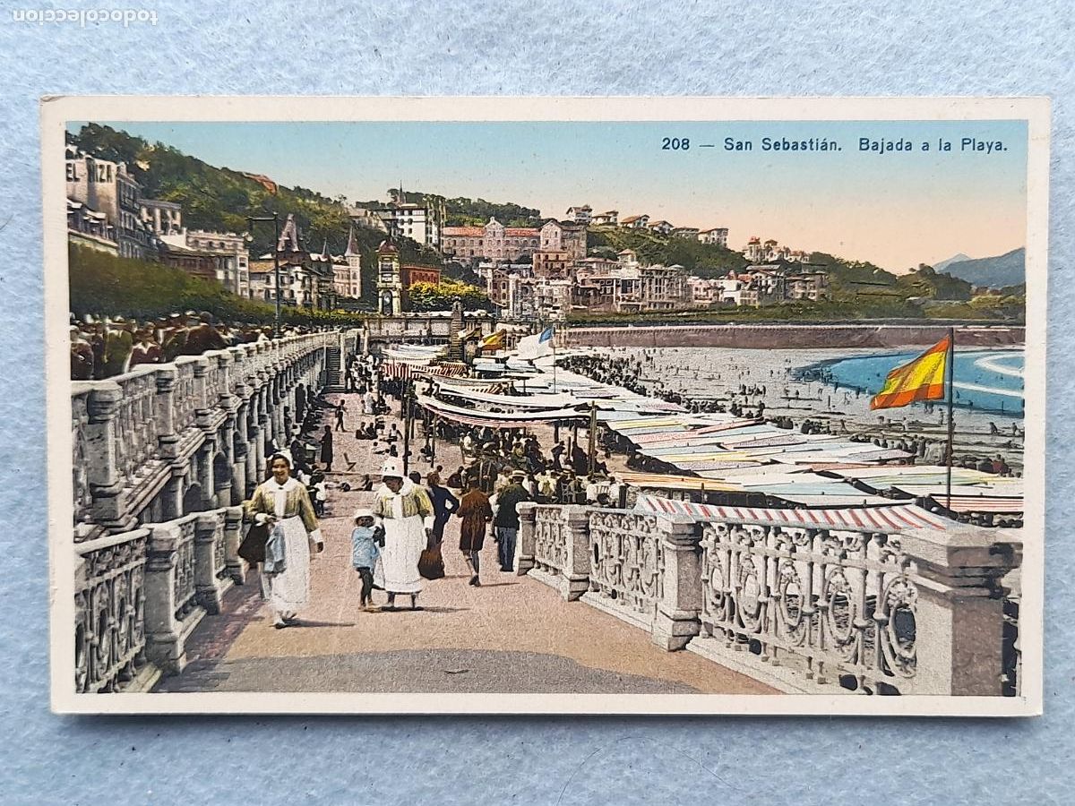 Postales: San Sebasti&aacute;n. Bajada a la Playa. - Foto 1