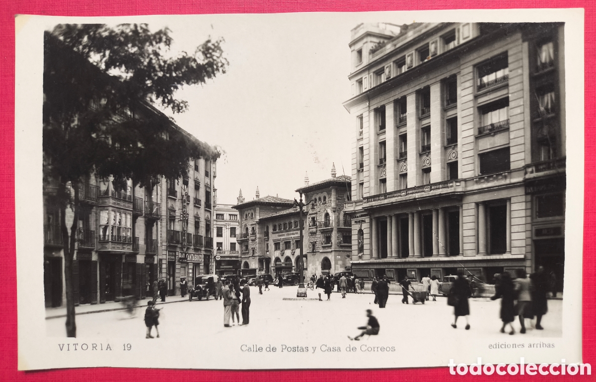 Postales: VITORIA CALLE POSTAS POSTAL FOTOGR&Aacute;FICA ANIMADA &Aacute;LAVA C. 1950