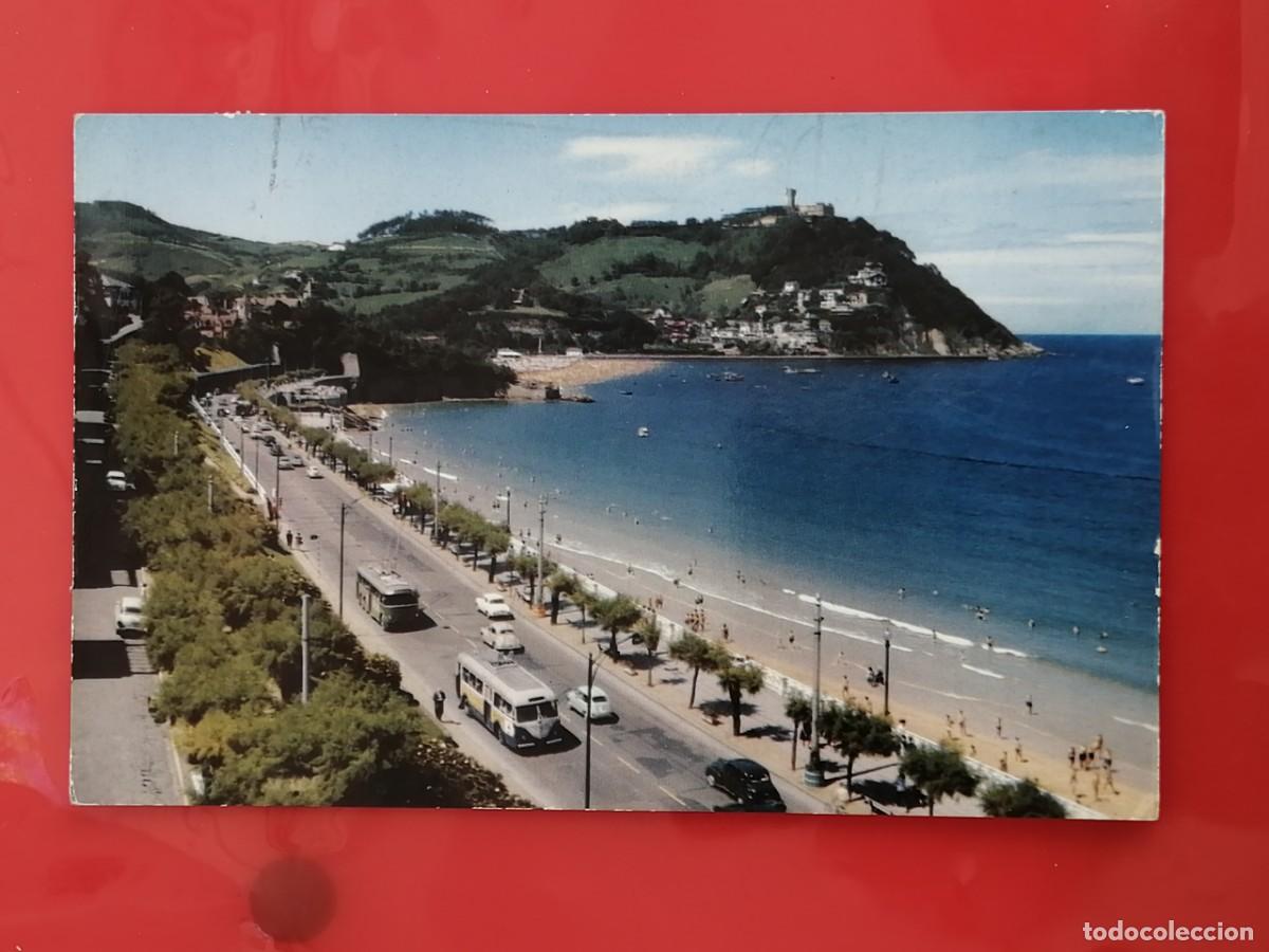 Postales: POSTAL 18689 ESCRITA-MANIPEL FOURNIER SAN SEBASTIAN GIPUZKOA P.MIRACONCHA MONTE IGUELDO TROLEBUS