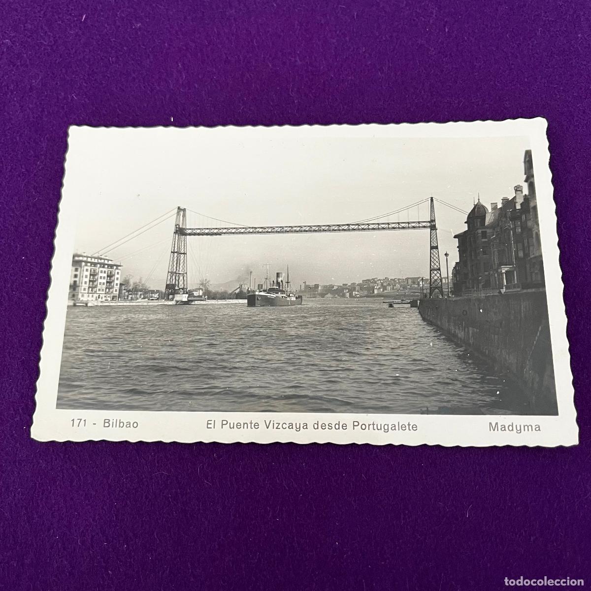 Postales: POSTAL DE BILBAO (VIZCAYA). EL PUENTE VIZCAYA DESDE PORTUGALETE.
