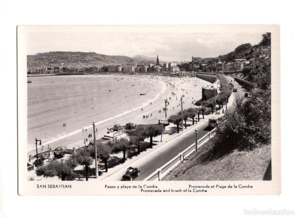 Postales: SAN SEBASTI&Aacute;N.- PASEO Y PLAYA DE LA CONCHA. - Foto 1