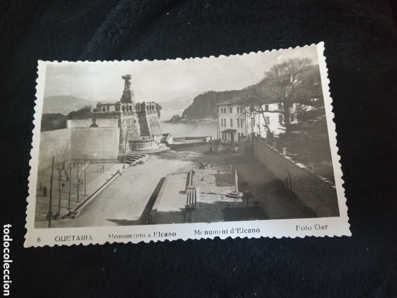 Postales: Antigua postal fotogr&aacute;fica, Guetaria, Monumento a El Cano