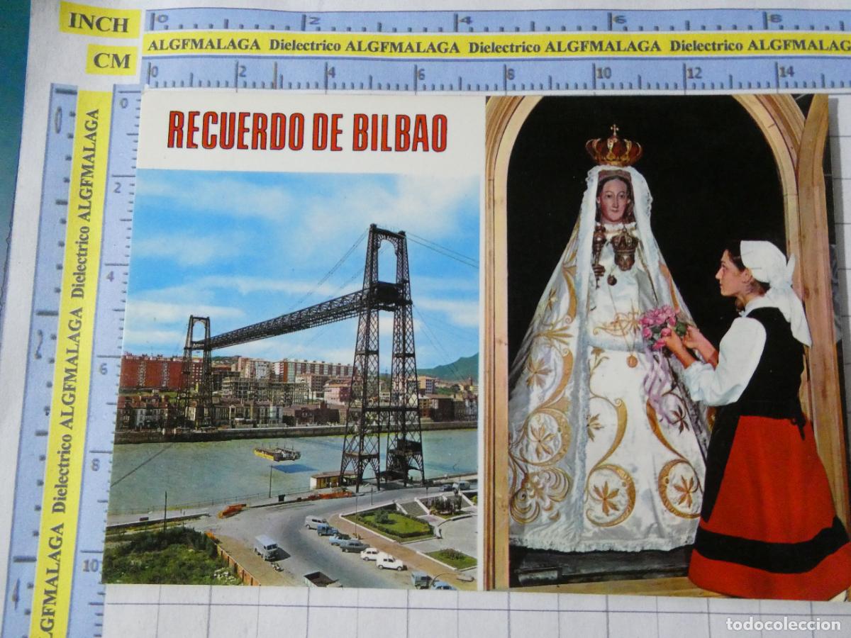 Postales: POSTAL DE VIZCAYA. A&Ntilde;O 1971. BILBAO PUENTE DE VIZCAYA Y VIRGEN DE BEGO&Ntilde;A. 7405 SAN CAYETANO. 1010