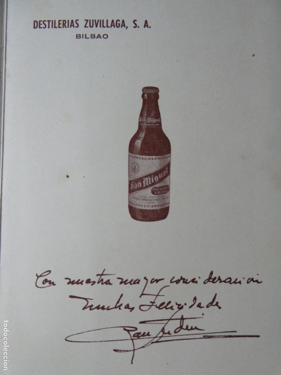 Postales: POSTAL DE VIZCAYA. DESTILERIAS ZUVILLAGA BILBAO CERVEZA SAN MIGUEL PILSENER CRISTAL. 1014