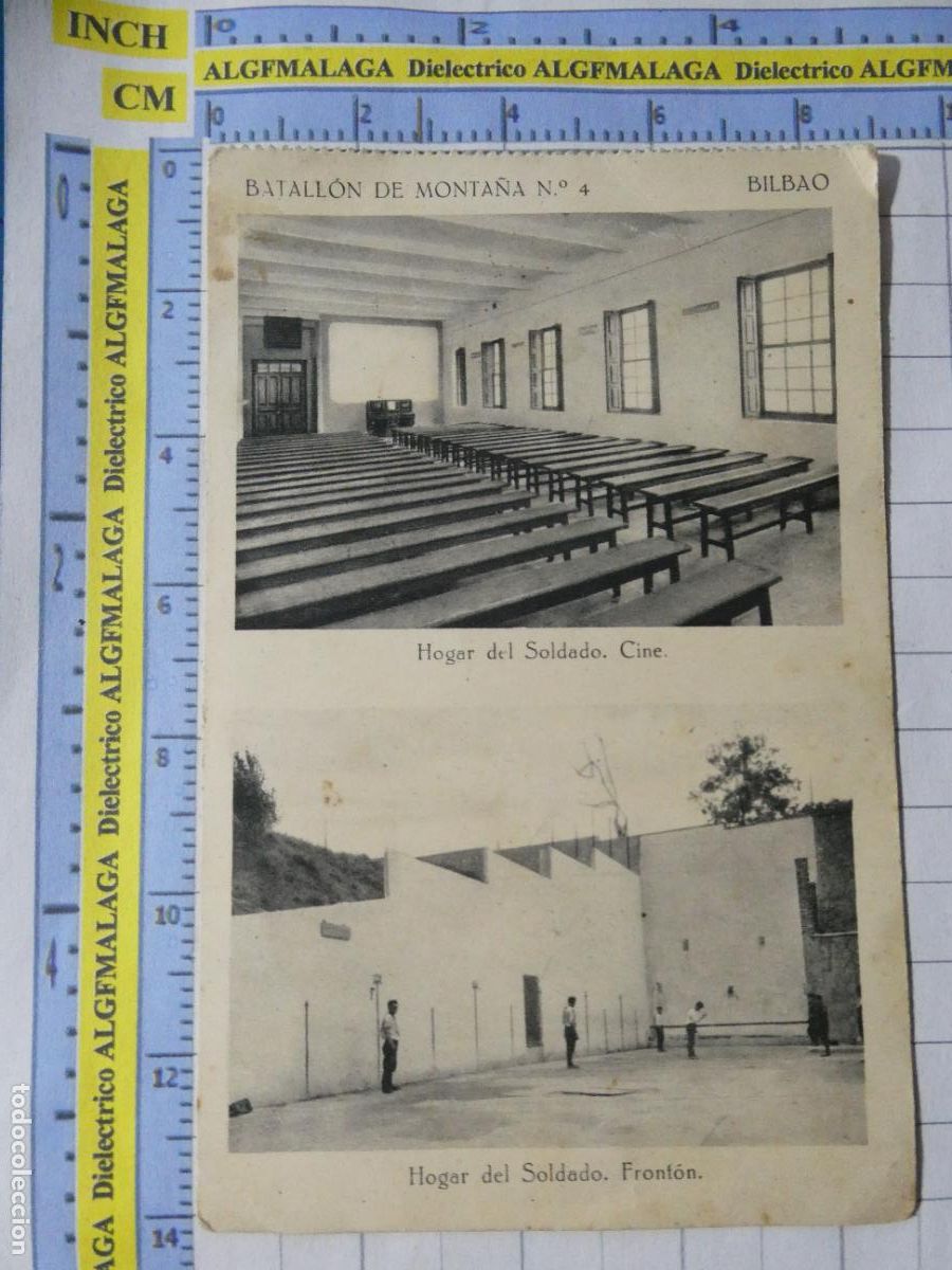 Postales: POSTAL DE VIZCAYA. A&Ntilde;OS 50. MILITAR BILBAO BATALL&Oacute;N DE MONTA&Ntilde;A N&ordm; 4 HOGAR SOLDADO CINE FRONT&Oacute;N. 1018