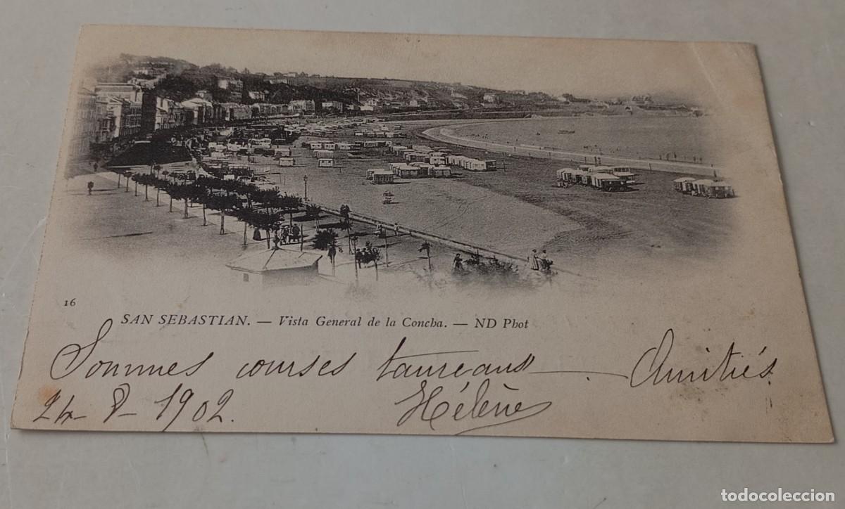 Postales: Historia Postal 1902 San Sebasti&aacute;n con franqueo Tasa Francia