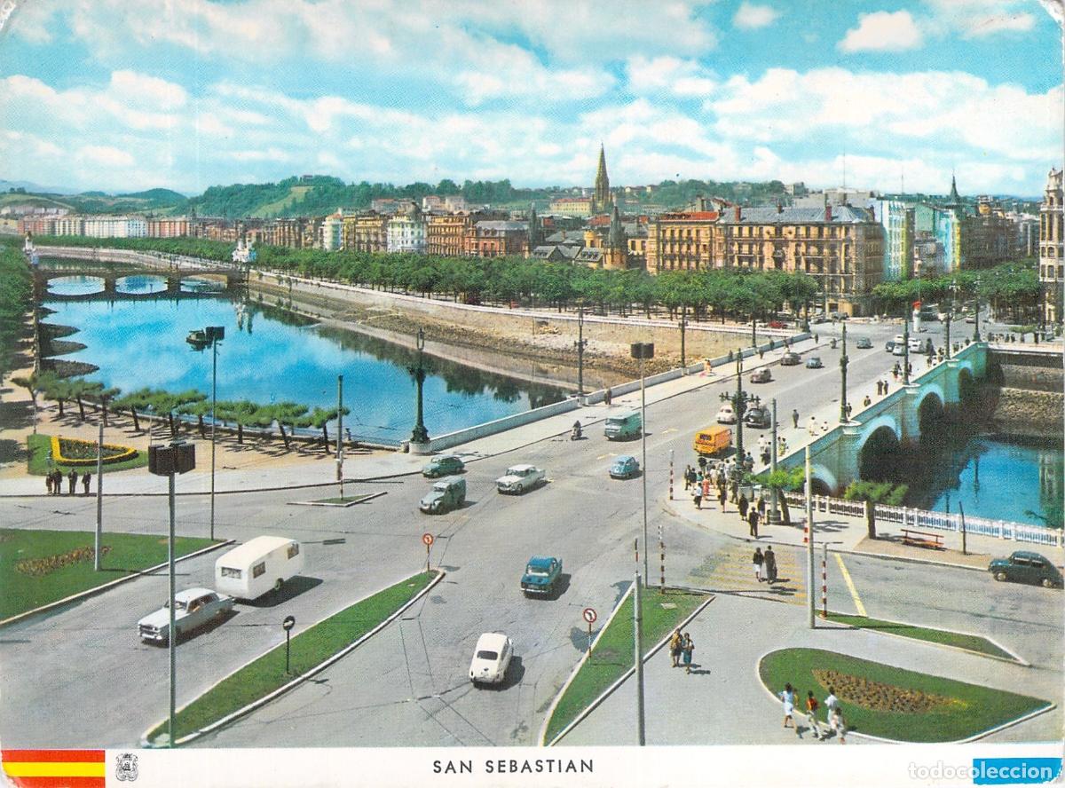 Postales: Postal de San Sebasti&aacute;n, R&iacute;o Urumea y Puentes