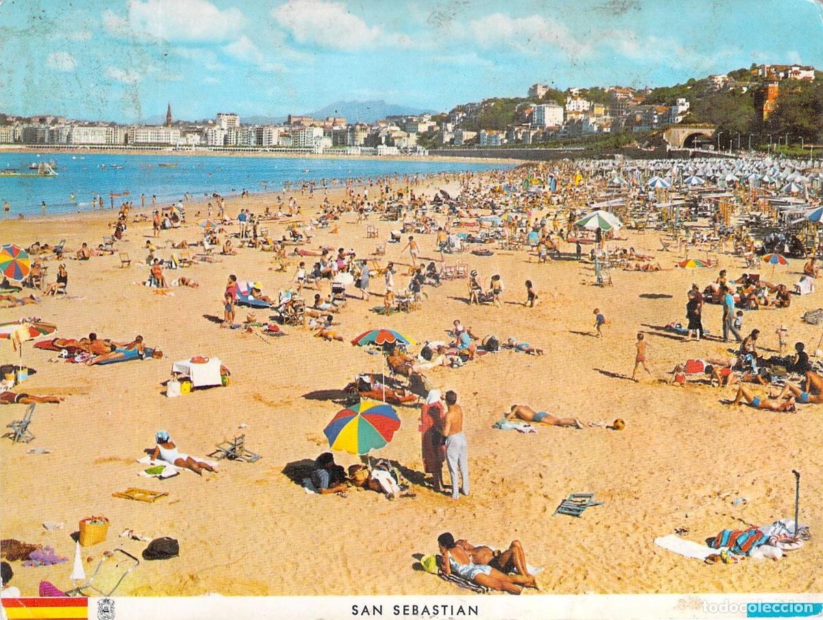 Postales: Postal de la Playa de Ondarreta en San Sebasti&aacute;n
