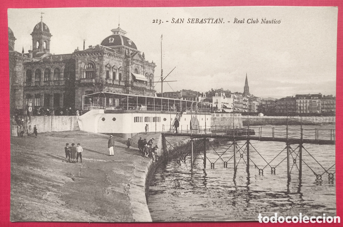 Postales: SAN SEBASTI&Aacute;N REAL CLUB N&Aacute;UTICO POSTAL ANIMADA FOTOTIPIA ED. GALARZA GUIP&Uacute;ZCOA C. 1915