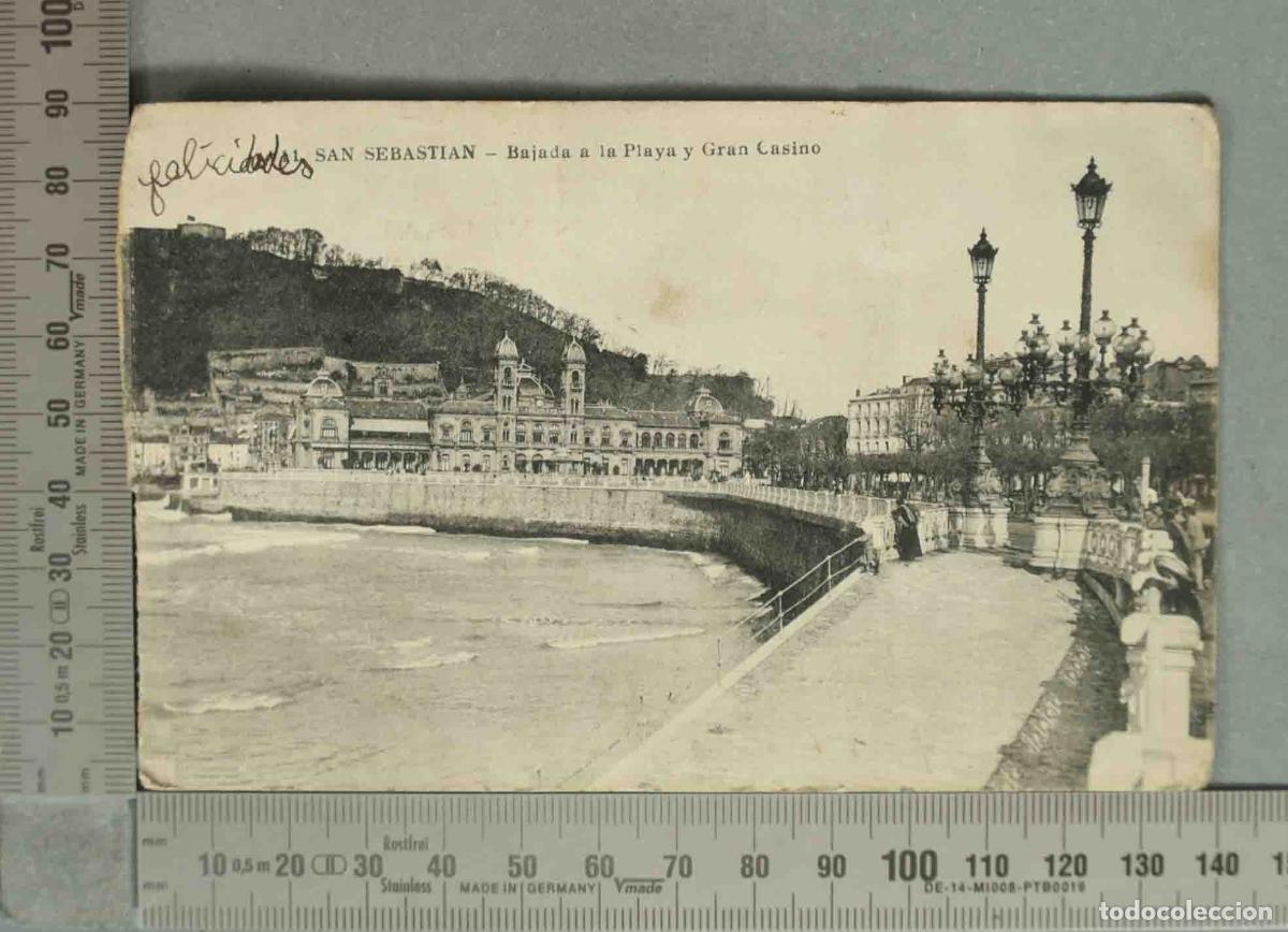 Postales: POSTAL. San Sebasti&aacute;n - Bajada a la Playa y Gran Casino