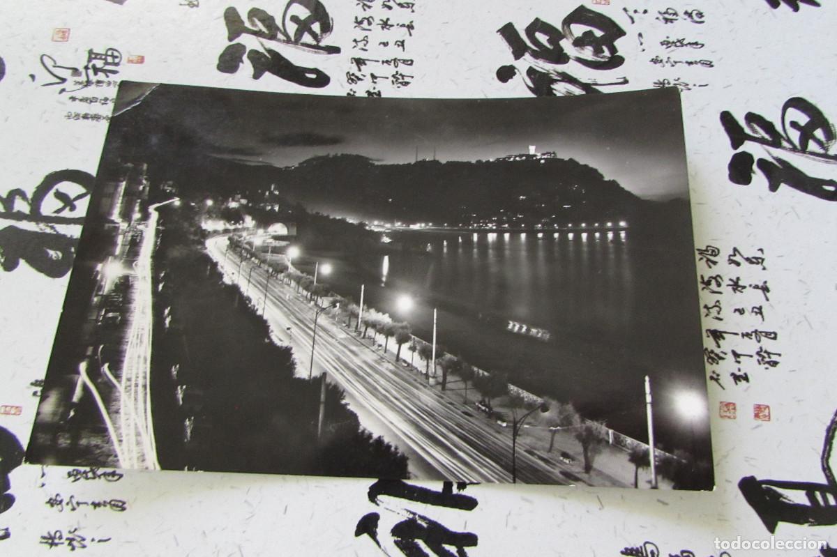 Postales: San Sebasti&aacute;n. Paseo de Miraconcha y Monte Igueldo. Nocturna CIRCULADA