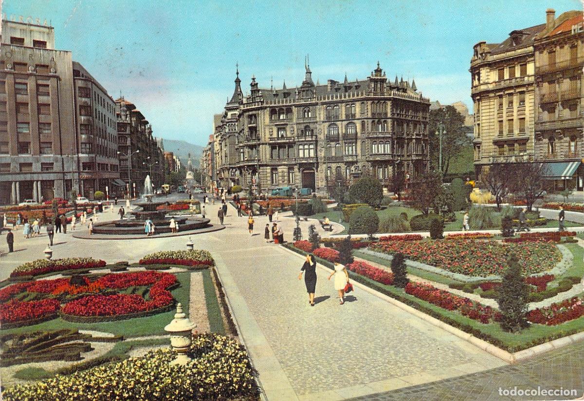 Postales: Postal de Bilbao, Plaza de Federico Moy&uacute;a con Jardines