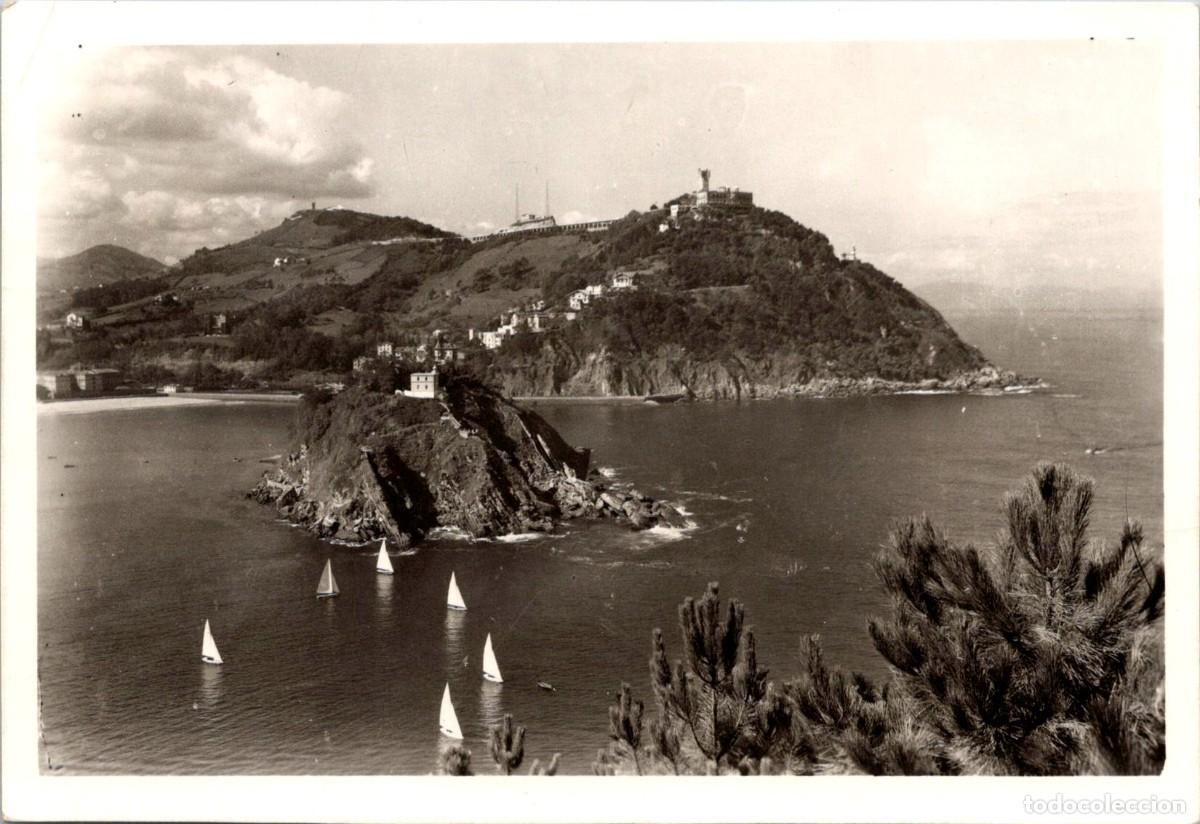 Postales: San Sebasti&aacute;n - Isla de Sta. Clara y Monte Igueldo - Galarza 360 - 140x95mm