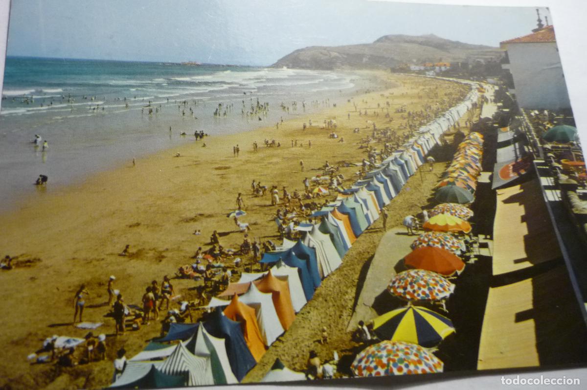 Postales: postal circulada zarauz playa
