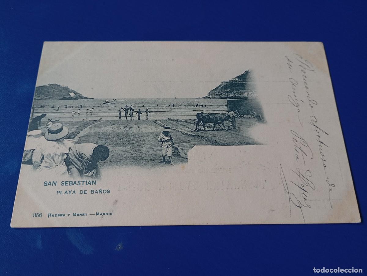 Postales: Postal San Sebasti&aacute;n circulada 1900 con sello Pel&oacute;n