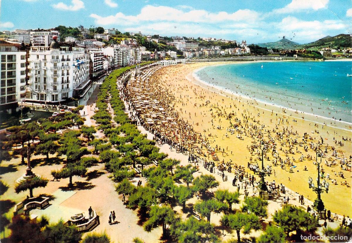 Postales: Postal de la Playa y Paseo de la Concha en San Sebasti&aacute;n