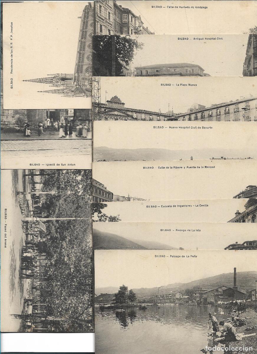 Postales: BILBAO LOTE DE 16 POSTALES EN B/N, GRANDES ALMACENES AMNN, DIFERENTS SITIOS DE LA CIUDAD.