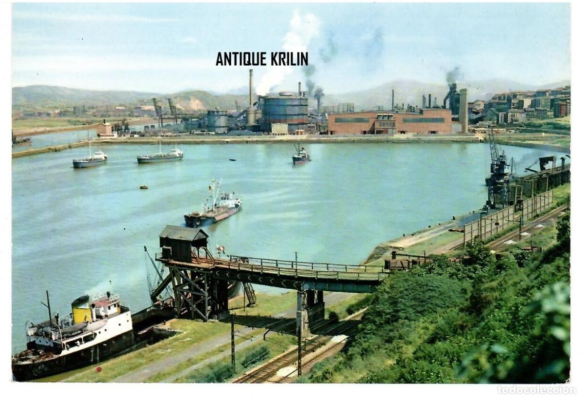 Postales: SESTAO N&ordm; 11 DARSENA LA FEDERICA Y ALTOS HORNOS DE VIZCAYA / G. GARRABELLA / SIN FRANQUEAR