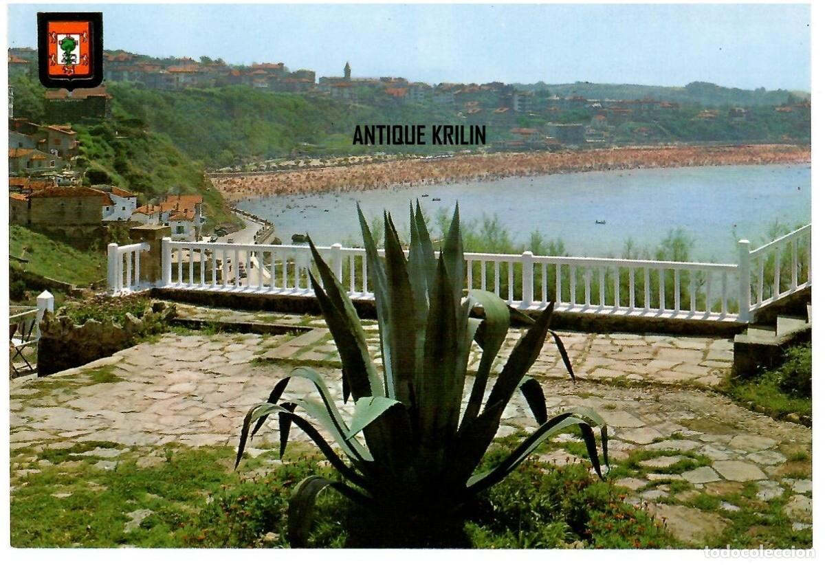 Postales: ALGORTA N&ordm; 32 PARQUE USATEGUI Y PLAYA DE NEGURI / ESCUDO DE ORO / SIN FRANQUEAR