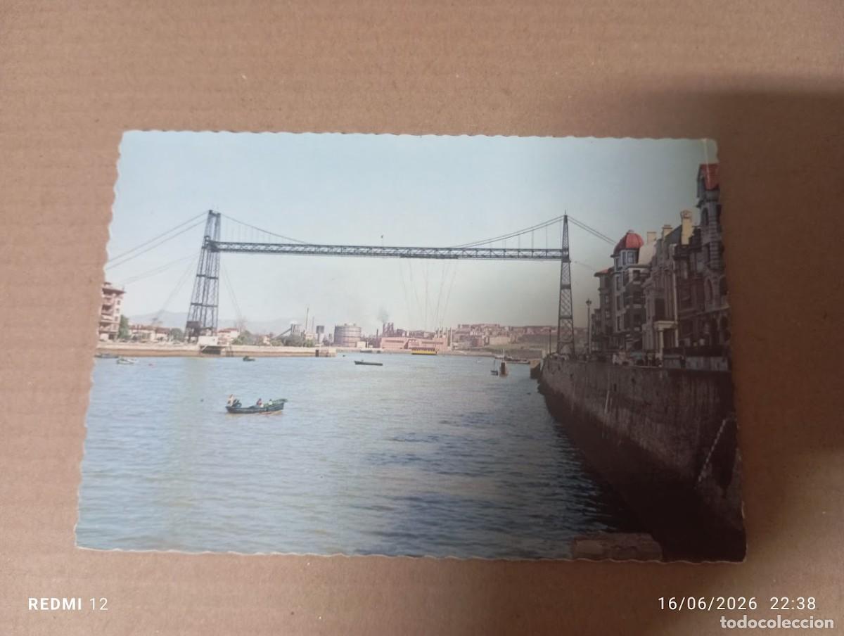 Postales: POSTAL PORTUGALETE PUENTE DE VIZCAYA A&Ntilde;OS 60-70