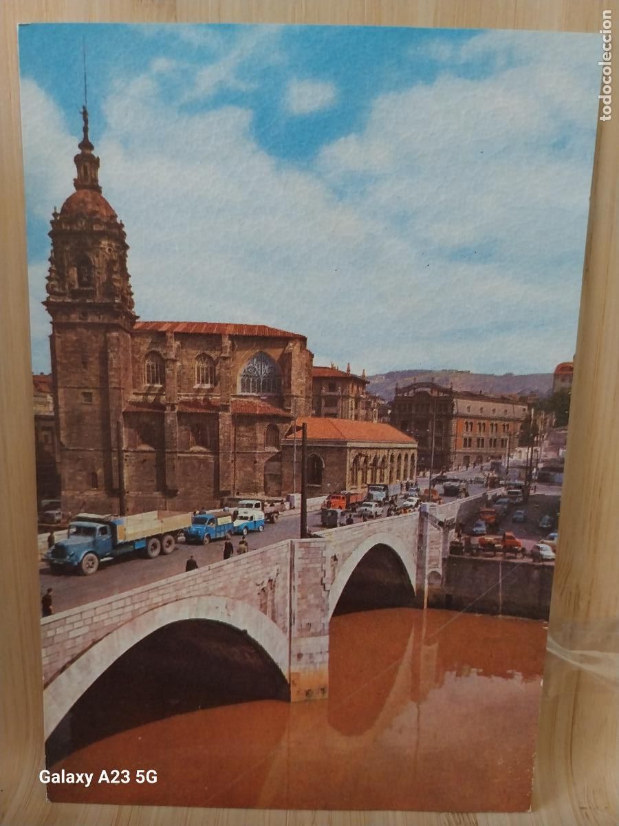 Postales: PUENTE SAN ANTON BILBAO ED VALMAN 4 SC ORIGINAL CAMIONES COCHES CLASICOS ANIMADA