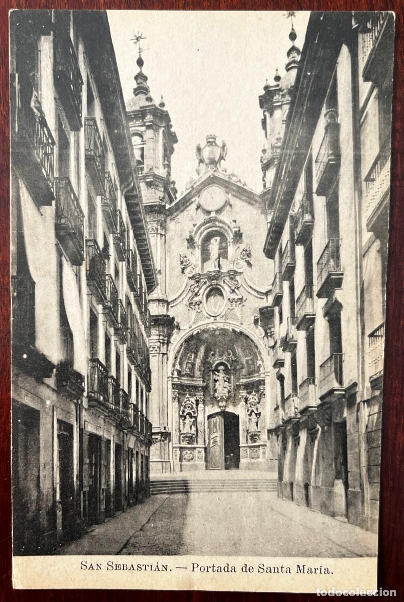 Postales: SAN SEBASTIAN, PORTADA DE SANTA MARIA, LACOSTE, COLECCION ESPA&Ntilde;A MONUMENTAL E HISTORICA SERIE XV N&ordm;