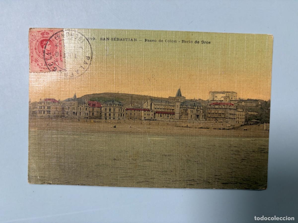 Postcards: TARJETA POSTAL. SAN SEBASTIAN. 819.- PASEO DE COLON. BARRIO DE GROS.