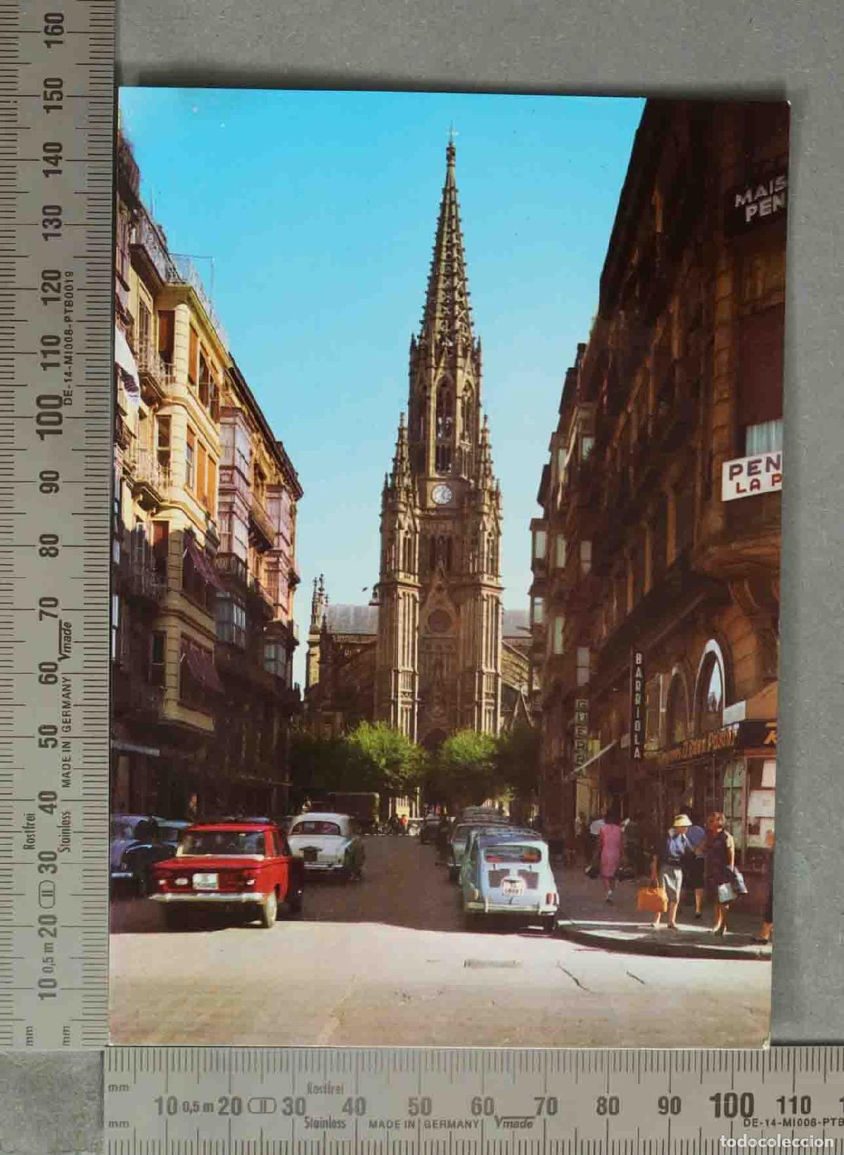 Postales: POSTAL. San Sebasti&aacute;n - Calle San Ignacio de Loyola y catedral del Buen Pastor