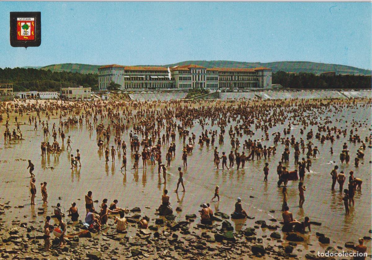 Postales: GORLIZ (VIZCAYA) PLAYA Y SANATORIO - ESCUDO DE ORO N&ordm;73 - S/C