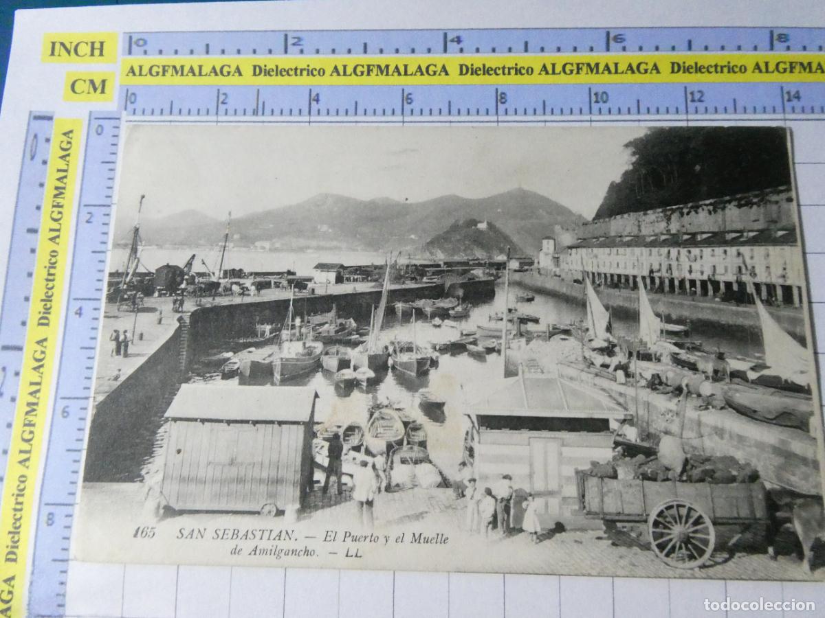 Postales: POSTAL DE GUIP&Uacute;ZCOA. A&Ntilde;OS 10 30. SAN SEBASTI&Aacute;N EL PUERTO Y EL MUELLE DE AMILGANCHO 165 LL. 678