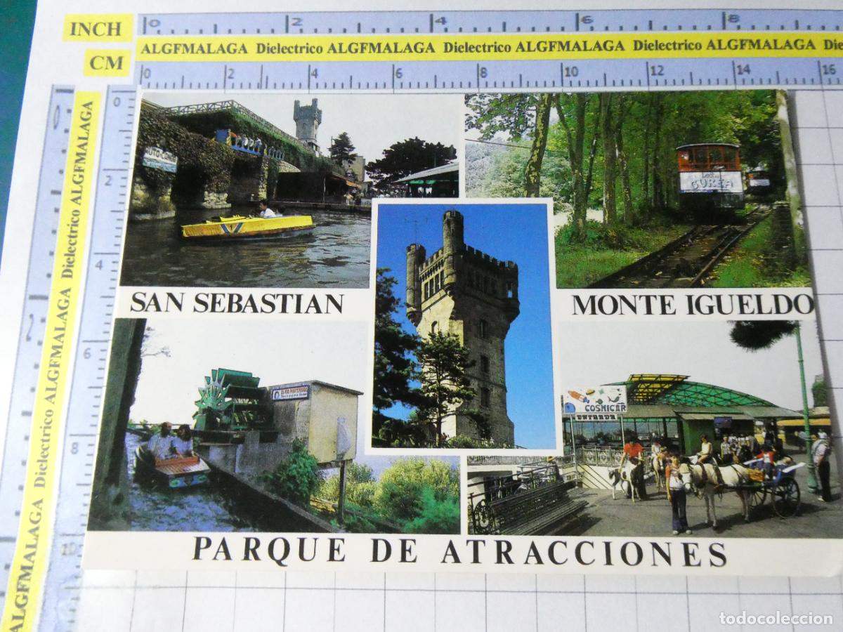 Postales: POSTAL DE GUIP&Uacute;ZCOA. A&Ntilde;O 1987. SAN SEBASTIAN, PARQUE DE ATRACCIONES MONTE IGUELDO 694