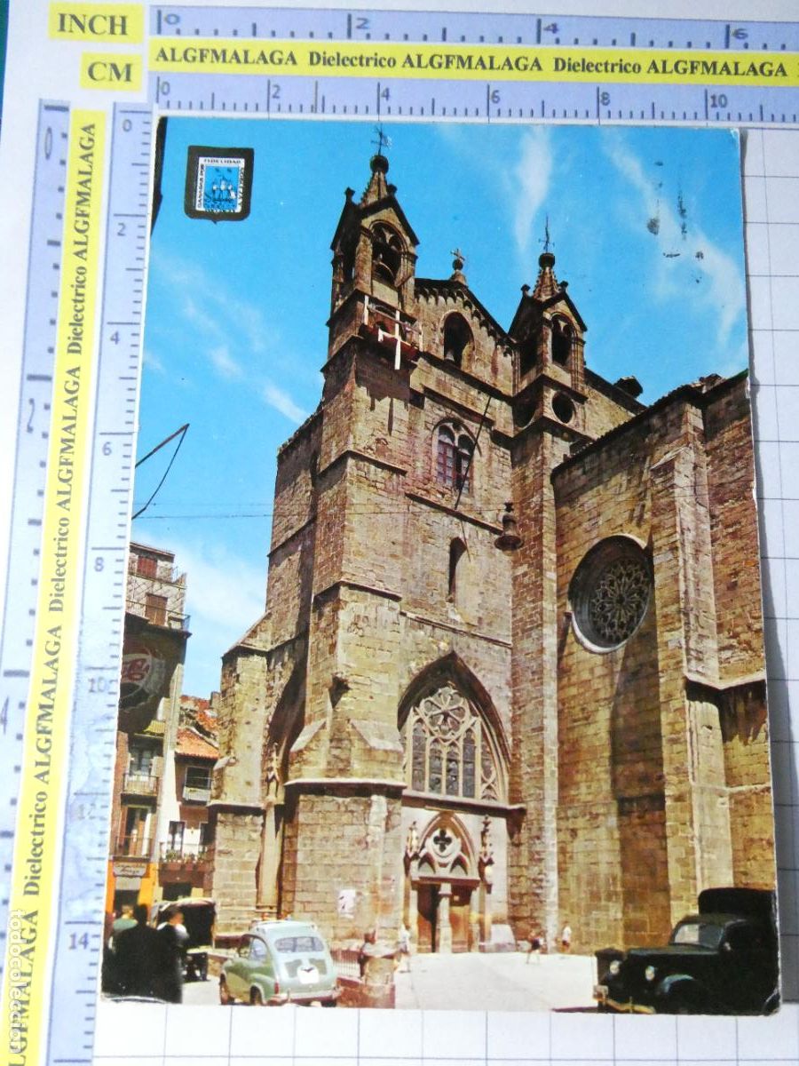 Postales: POSTAL DE GUIP&Uacute;ZCOA. A&Ntilde;O 1963. SAN SEBASTI&Aacute;N PARROQUIA DE SAN VICENTE. SEAT 600. 34 ESCUDO ORO. 699