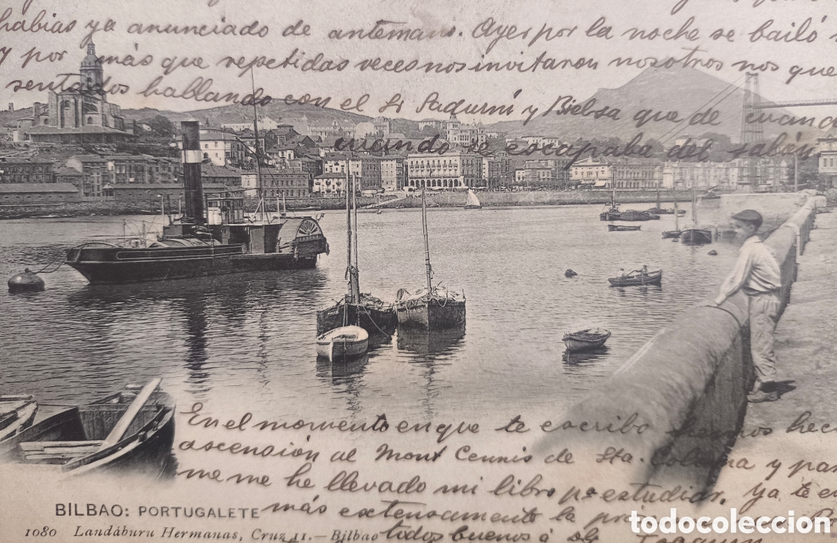 Postales: PORTUGALETE POSTAL ANIMADA FOTOTIPIA CIRCULADA BILBAO 1902