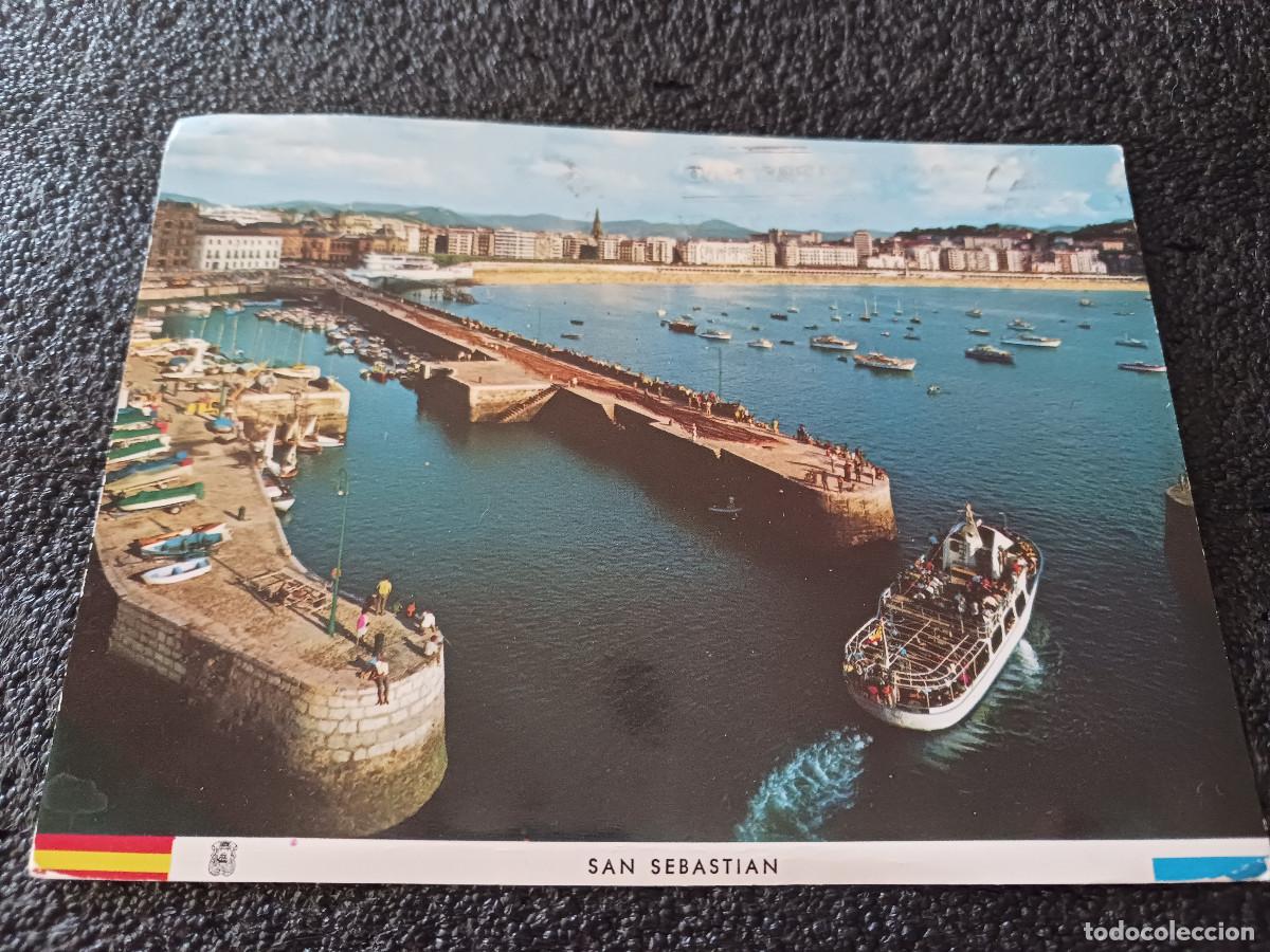 Postales: 91 SAN SEBASTIAN, PUERTO Y BAHIA, ED. MANIPEL, CIRCULADA 1971