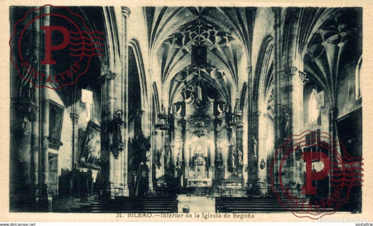 Postales: BILBAO. INTERIOR IGLESIA BEGO&Ntilde;A - Foto 1