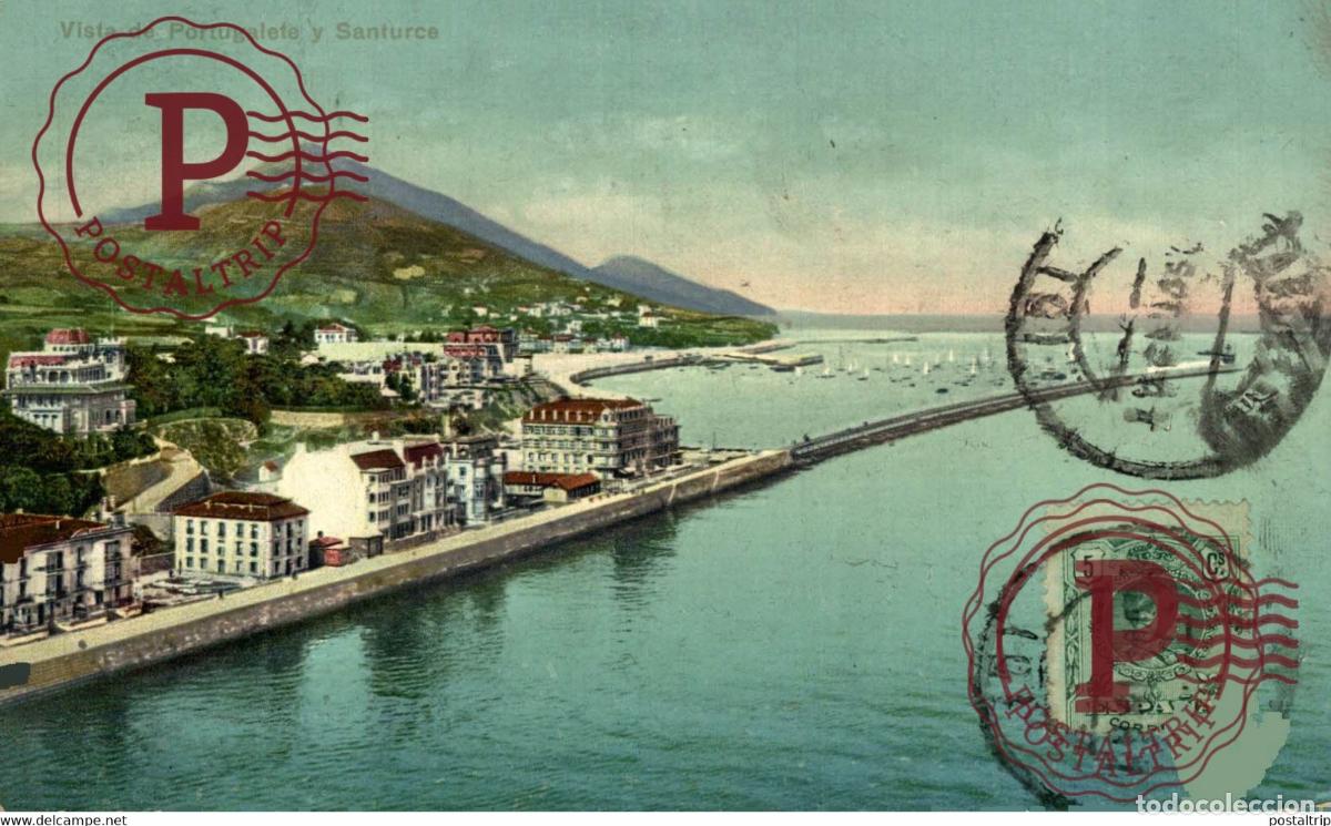 Postcards: VISTA DE PORTUGALETE Y SANTURCE PAYS BASQUE PAIS VASCO VIZCAYA ESPA&Ntilde;A