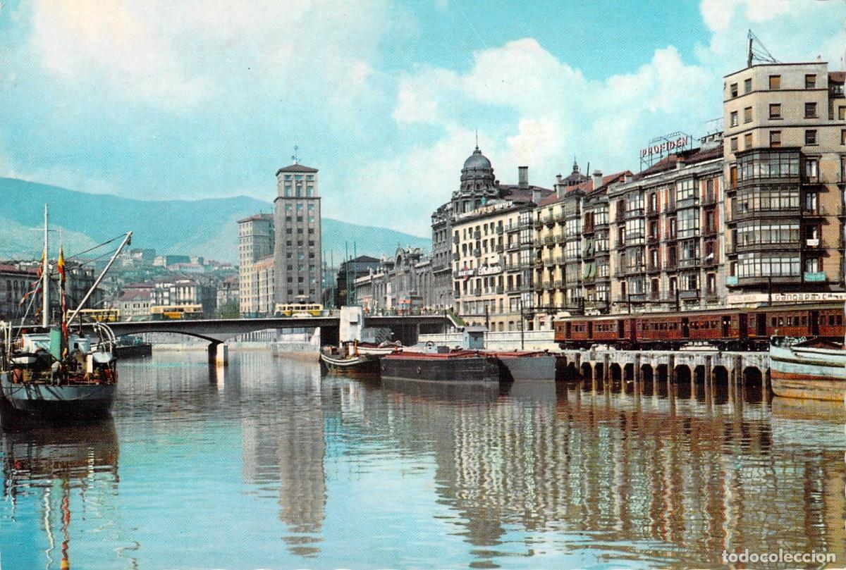Postales: Postal de Bilbao: Vista de la R&iacute;a y el Muelle de Ripa
