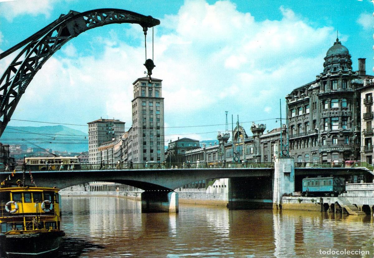 Postales: Postal de Bilbao, R&iacute;a del Nervi&oacute;n y Puente de la Victoria