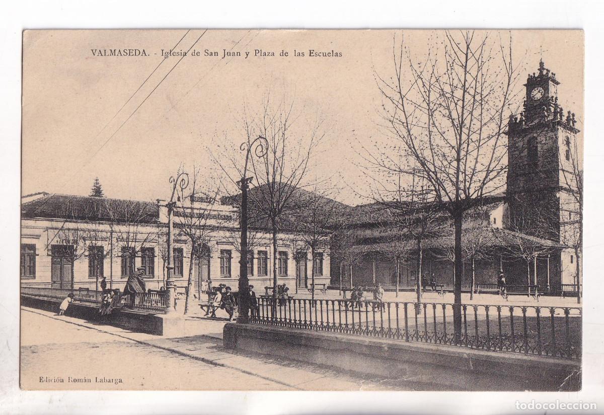 Postales: POSTAL. VALMASEDA. BALMASEDA. IGLESIA DE SAN JUAN Y PLAZA DE LAS ESCUELAS. VIZCAYA