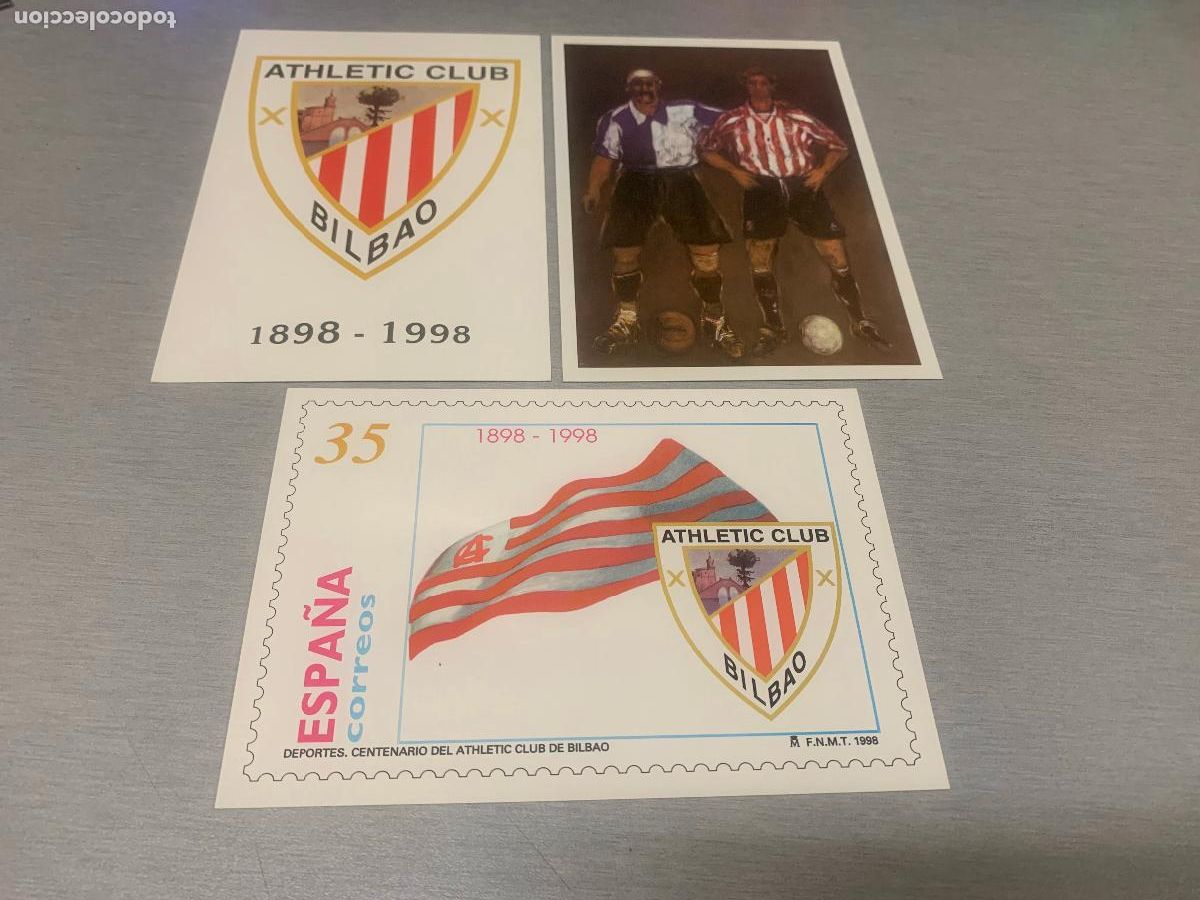 Postales: ATHLETIC CLUB BILBAO 1898 - 1998 / 3 POSTALES CENTENARIO - CORREOS