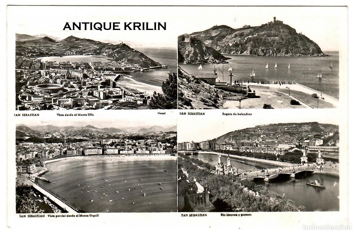 Postales: SAN SEBASTIAN / VARIAS VISTAS / EDICION MANIPEL N&ordm; 142205 / SIN FRANQUEAR PERO ESCRITA